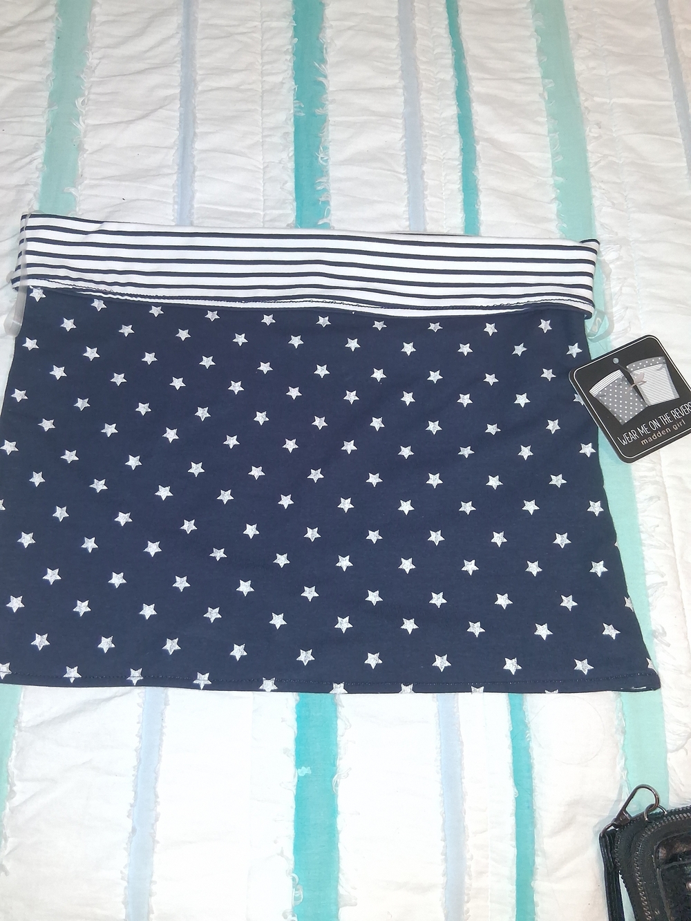 Madden Girl  Top,  Navy Star  Or Striped ( Reversable )